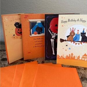 4 SET Halloween and Birthday Cards.
